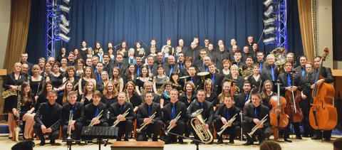 Der Musikverein Wollbach vor dem Jahreskonzert 2015